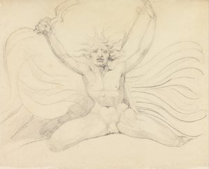アルビオンは4人のゾアを適切な任務に追いやる 作： William Blake