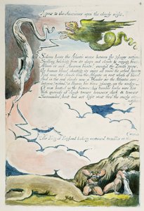 「アメリカ人に現れる...」、「アメリカ：予言」のプレート6 作： William Blake