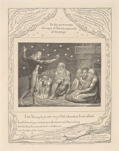 ヨブ記、プレート12、エリフの怒り 作： William Blake