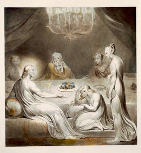メアリーとマーサの家のキリスト 作： William Blake