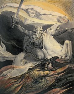 淡い馬の死、1800年頃（インクと水彩） 作： William Blake
