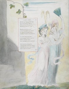 「トマス・グレイの詩」の「長い物語」のデザイン27、1797-98年公開（紙にペンとインクで水彩） 作： William Blake