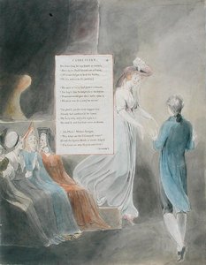 「トマス・グレイの詩」の「長い物語」のデザイン33、1797-98年公開（紙にペンとインクで水彩） 作： William Blake