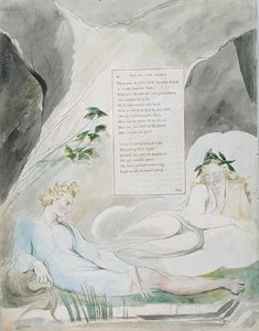 「トマス・グレイの詩」の「春のオード」のデザイン4、1797-98年公開（紙にペンと黒のインクで水彩）
