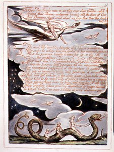 "Fiery the Angels Rose" 「アメリカ、ある予言」よりプレート11 作： William Blake
