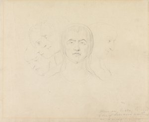 女性の5つの先見の明のある頭 作： William Blake