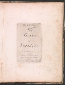 子供のための。楽園の門、プレート2、タイトルページ 作： William Blake