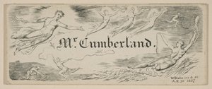 ジョージカンバーランズメッセージカード、1827年。 作： William Blake