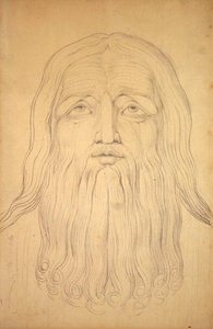 Head of Job（紙に黒鉛 作： William Blake