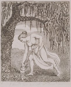 私は彼を木の下で見つけました、「子供のために」のプレート3。楽園の門 &39;、1793 作： William Blake