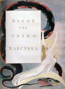 ウィリアム・ブレイク（1757-1827）イギリスの詩人、画家、版画家による、エドワード・ヤング（1681-1765）の詩「夜の想い」（1742-1745年出版）の挿絵。第三の夜、ナルシッサ。マーガレット・ベンティンクに献呈。 作： William Blake