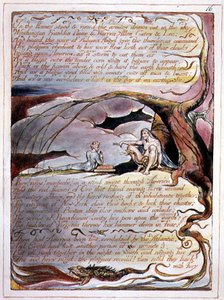 "In the Flames Stood" 「アメリカ、ある予言」よりプレート14 作： William Blake