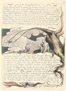 「炎の中に立っていた...」、「アメリカ：予言」のプレート16 作： William Blake