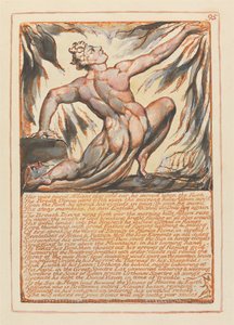 エルサレム、プレート95、彼女の声はアルビオンの粘土の冷たい耳を突き刺した.... 作： William Blake