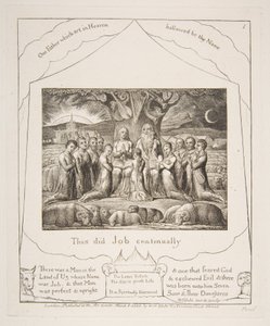 仕事と彼の家族、仕事の本のイラスト、1825-26年から。 作： William Blake