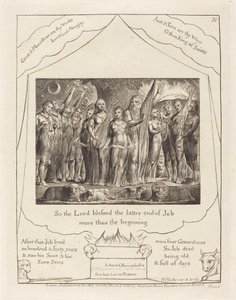 繁栄を取り戻したヨブと妻 作： William Blake