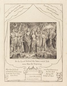 繁栄を取り戻したヨブと妻 作： William Blake