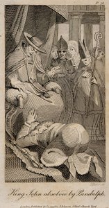 ジョン王はヘンリー・フセリ後のパンドルフによって赦免された、1798