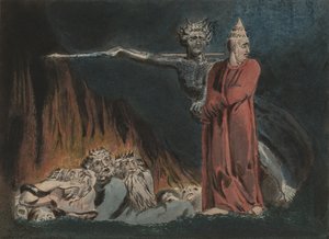 地獄のルシファーと教皇、1794-96年 作： William Blake