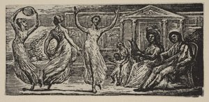 メナルカスウォッチングウィメンダンス、ソーントンズバージルオブパステルラル、1821年 作： William Blake