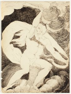 たいまつを持つ男の裸体像 作： William Blake