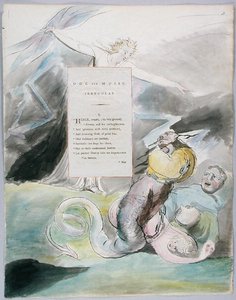 「音楽のオード」、「トマス・グレイの詩」のデザイン95 作： William Blake