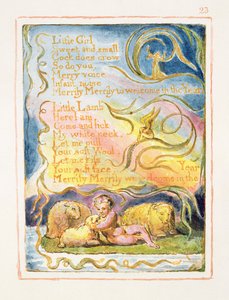 P.125-1950.pt23春（続き）：Songs of Innocence and of Experience（copy AA）c.1815-26（etching、ink and wc）のプレート23 作： William Blake