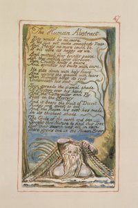 P.125-1950.pt47 The Human Abstract：Songs of Innocence and of Experience（copy AA）c.1815-26（etching、ink and wc）からの版47 作： William Blake