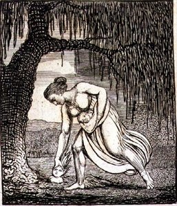 P.437-1985 「木の下で彼を見つけた」、『男女のための、楽園の門』の挿絵、1793年5月17日発行。1793年5月17日（彫版）。 作： William Blake