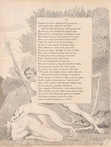 プレート 32 (70 ページ): 「死ぬまで、あの強大なハンターは、それらすべてを土に還す」 作： William Blake