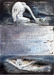 プレートII、エルサレム、1804年から20年頃。アルビオンの娘たちが白鳥や魚のような生き物で表現されている