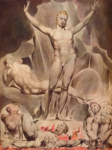 反逆の天使たちを喚起するサタン、1808 作： William Blake
