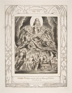 神の玉座の前の悪魔、仕事の本のイラスト、1825-26年。 作： William Blake