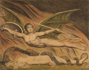 イブに歓喜する悪魔 作： William Blake