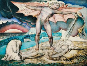 痛みを伴う沸騰でサタンスミットジョブ 作： William Blake