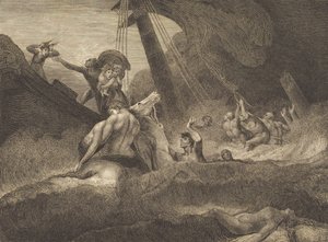 難破船のスケッチ、1809年。 作： William Blake