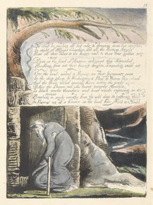 「彼は泣いた...」、「アメリカ：予言」のプレート14 作： William Blake