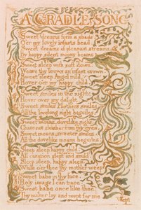 イノセンスの歌、プレート18、クレードルソング（ベントレー16） 作： William Blake
