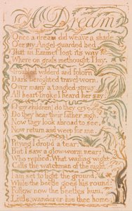 イノセンスの歌、プレート4、夢（ベントレー26） 作： William Blake