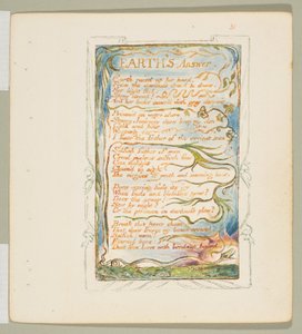 無邪気さと経験の歌。地球の答え、1825年頃。 作： William Blake