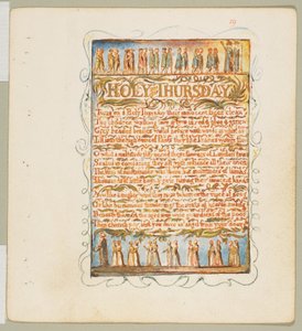 無邪気さと経験の歌。1815年頃の聖木曜日。 作： William Blake