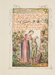 イノセンスと経験の歌：看護師の歌、ca。 1825年。 作： William Blake