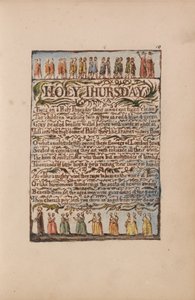 イノセンスと経験の歌、プレート10、聖木曜日（ベントレー19） 作： William Blake