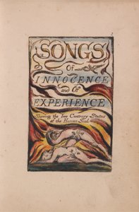 イノセンスと経験の歌、プレート2、結合されたタイトルページ（ベントレー1） 作： William Blake