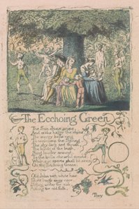 無垢と経験の歌、プレート8、エコーインググリーン（ベントレー6） 作： William Blake