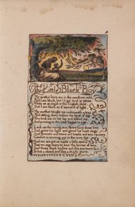 無垢と経験の歌、プレート8、リトルブラックボーイ（ベントレー9） 作： William Blake