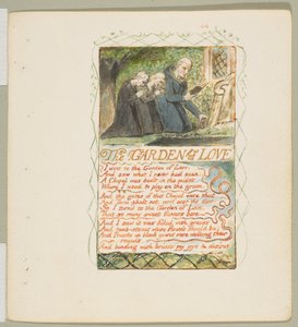 無垢と経験の歌：愛の庭、カリフォルニア州。 1825年。 作： William Blake