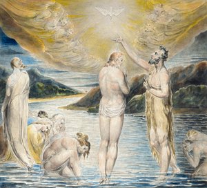 キリストの洗礼、c1803 作： William Blake
