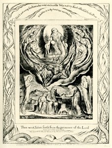 ウィリアム・ブレイクが描いた「The Book of Job2:7」のイラスト 作： William Blake