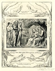 ヨブ記42:11 イラストレーション：ウィリアム・ブレイク 作： William Blake
